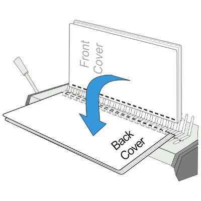 Adding covers and pages to opened comb bind