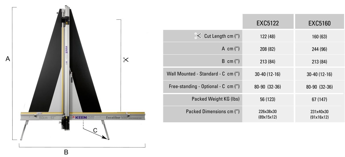 Excalibur 5000 Dimensions Chart