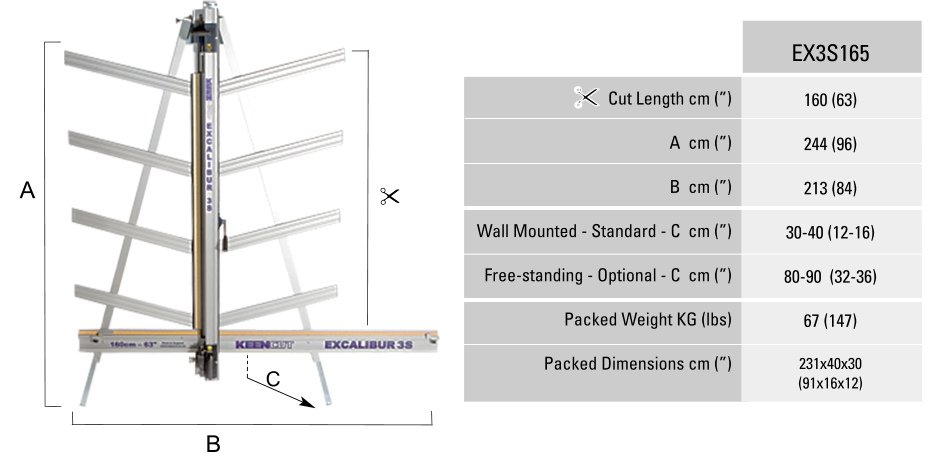 Excalibur S3 Dimensions Chart