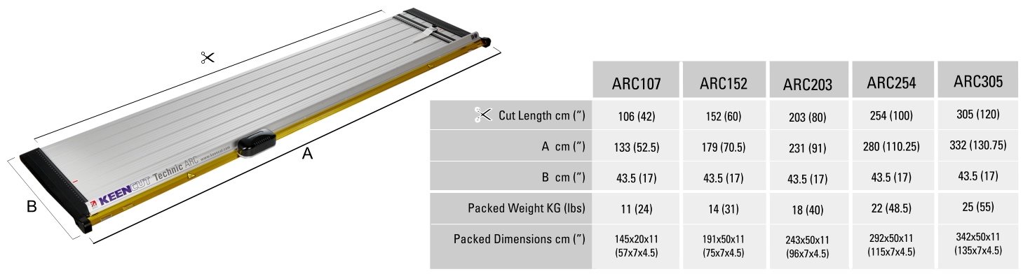 Technic ARC Dimensions Chart