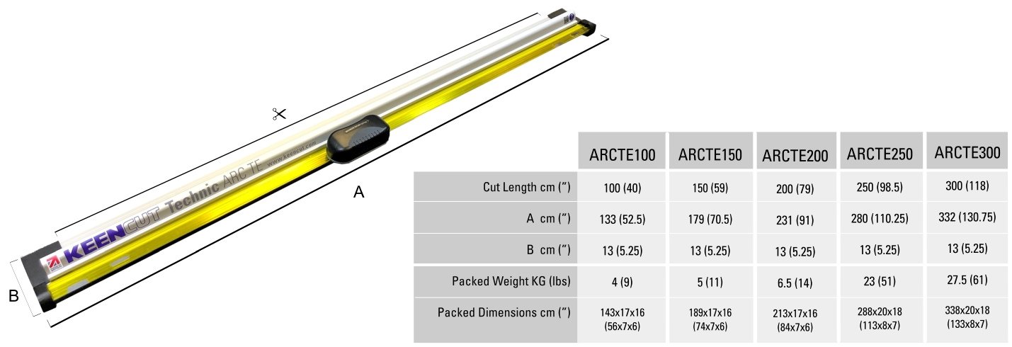 Technic ARC TE Dimensions Chart