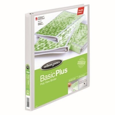 Wilson Jones® Flex Poly View Binder, Round Ring, 3/8