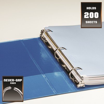 Heavy Duty Round Ring View Binder with Extra Durable Hinge 1" Customizable Blue 