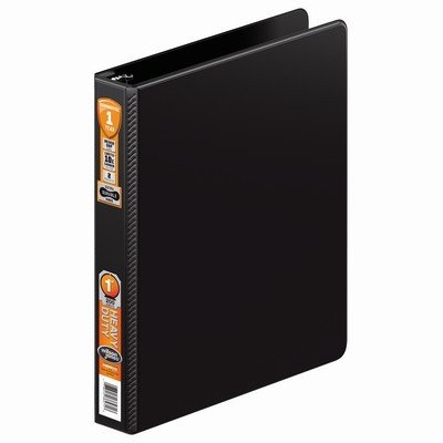 Wilson Jones® Heavy Duty Round Ring Binder with Extra Durable Hinge, 1”, Black
