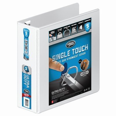 Wilson Jones® Ultra Duty D-Ring View Binder with Extra Durable Hinge, 3”, White