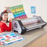 Teacher with School Roll Laminator